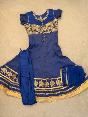 Anarkali Dress Set - blue